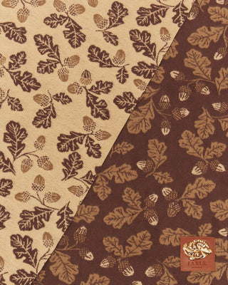 Fable England Acorn Jacquard Scarf Brown Beige - MMJs Fashion