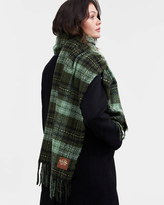 Fable England Plaid Boucle Scarf Green - MMJs Fashion