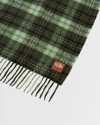 Fable England Plaid Boucle Scarf Green - MMJs Fashion