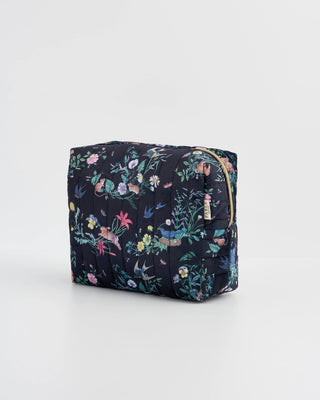 Fable England Running Bunny Large Quilted Makeup Bag Blue - MMJs Fashion