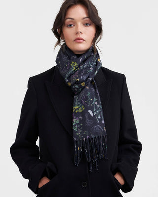 Fable England Wilderness Tassel Scarf Black - MMJs Fashion