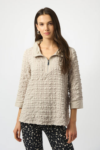 Joseph Ribkoff Bubble Jacquard A - Line Top Beige - MMJs Fashion