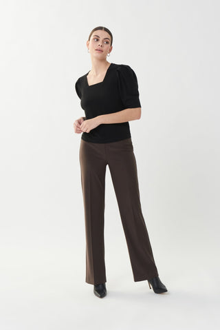Joseph Ribkoff Classic Wide Leg Trousers Brown - MMJs Fashion