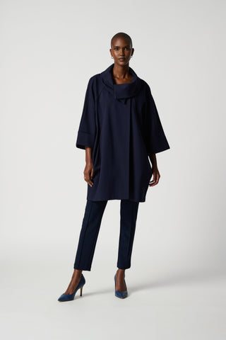Joseph Ribkoff Cocoon Coat in Navy Blue - MMJs Fashion