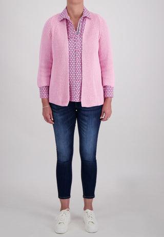 Just White Edge to Edge Cardigan in Pink - MMJs Fashion