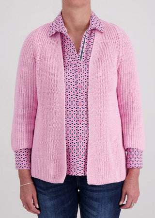 Just White Edge to Edge Cardigan in Pink - MMJs Fashion