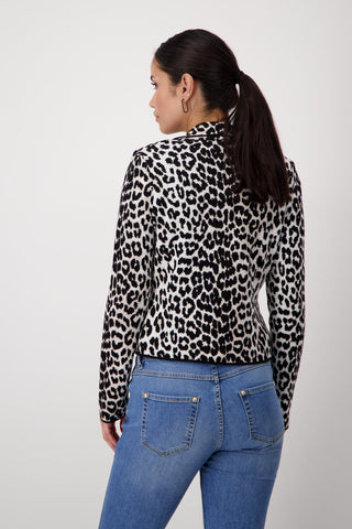 Monari Knitted Jacket Black Animal Print - MMJs Fashion