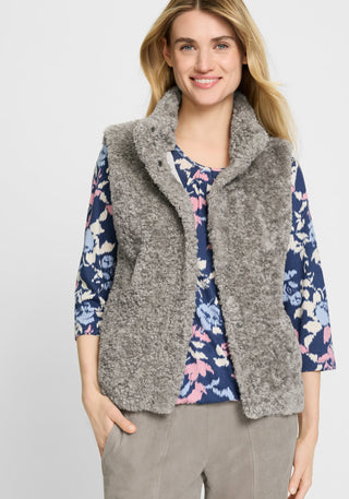 Olsen Faux Fur Gilet Beige - MMJs Fashion