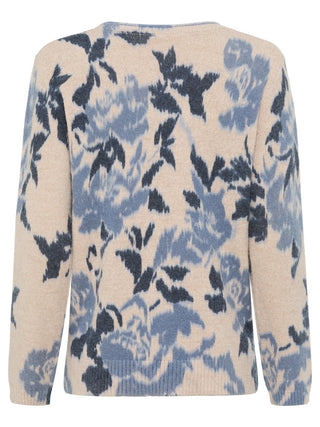 Olsen Floral Pattern Jumper Blue Melange Henny - MMJs Fashion