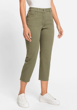 Olsen Khaki Green Capri Jeans Mona Slim - MMJs Fashion
