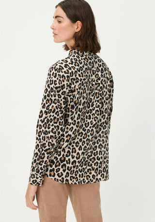 Olsen Leopard Print Blouse Beige Black - MMJs Fashion