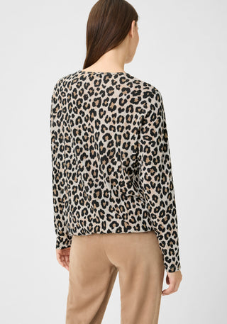 Olsen Leopard Print Top Beige Black Clara - MMJs Fashion