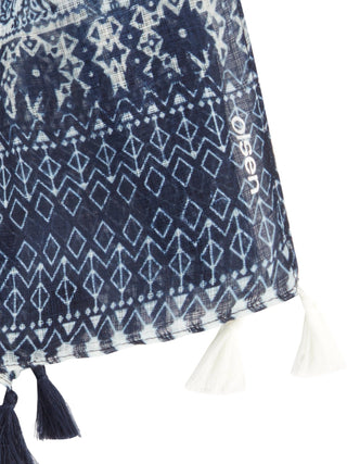 Olsen Patterned Scarf Ink Blue - MMJs Fashion