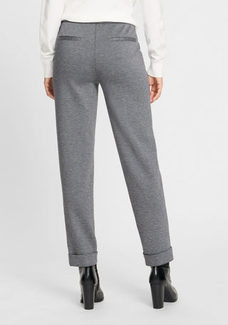 Olsen Pull - On Trousers Grey Melange Lisa Straight - MMJs Fashion
