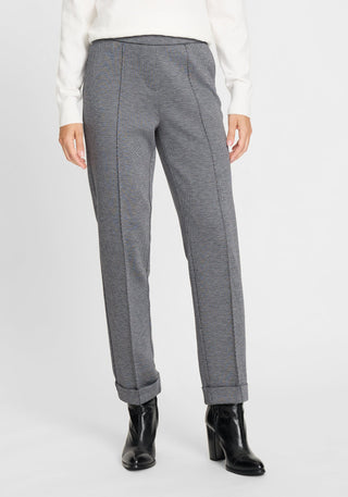 Olsen Pull - On Trousers Grey Melange Lisa Straight - MMJs Fashion