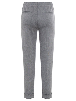 Olsen Pull - On Trousers Grey Melange Lisa Straight - MMJs Fashion