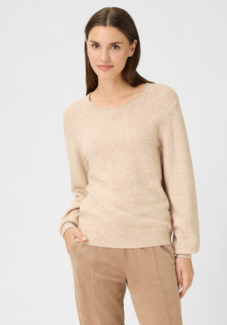 Olsen Round Neck Jumper Beige Melange Henny - MMJs Fashion