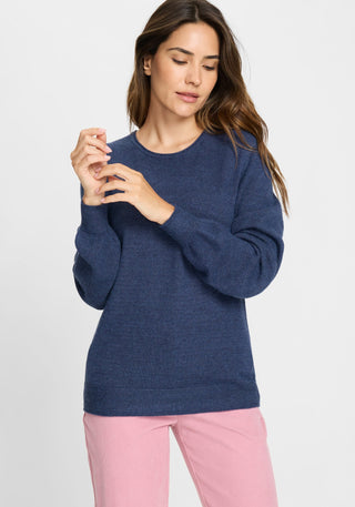 Olsen Round Neck Jumper Blue Melange Henny - MMJs Fashion