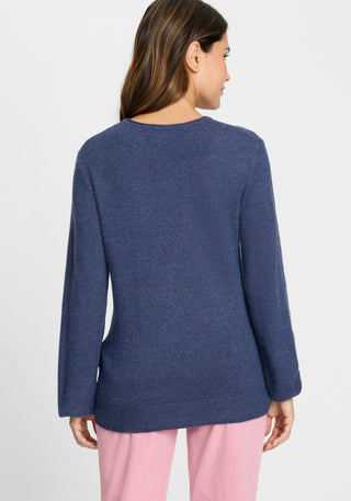 Olsen Round Neck Jumper Blue Melange Henny - MMJs Fashion