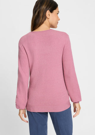 Olsen Round Neck Jumper Pink Melange Henny - MMJs Fashion