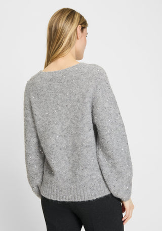 Olsen Sequin Embellished Jumper Grey Melange Cora - MMJs Fashion