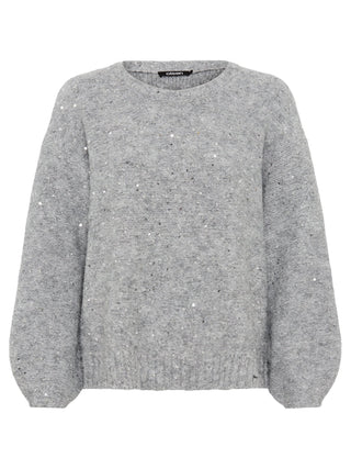 Olsen Sequin Embellished Jumper Grey Melange Cora - MMJs Fashion