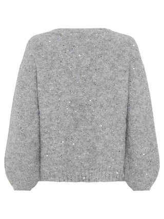 Olsen Sequin Embellished Jumper Grey Melange Cora - MMJs Fashion