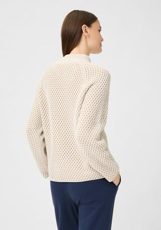 Olsen Textured Pattern Jumper Beige Henny - MMJs Fashion