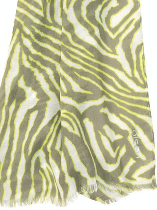 Olsen Zebra Print Scarf in Khaki Lime Green - MMJs Fashion