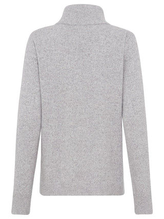 Olsen Zip Neck Jumper Grey Melange Henny - MMJs Fashion
