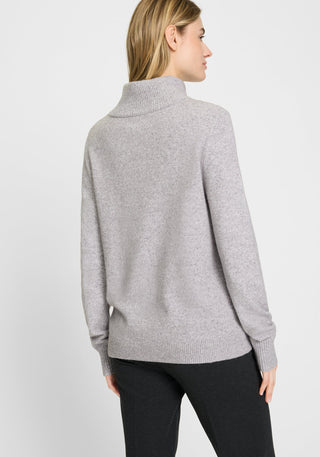 Olsen Zip Neck Jumper Grey Melange Henny - MMJs Fashion