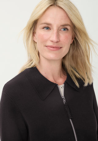 Olsen Zipped Cardigan Black - MMJs Fashion