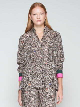 Vilagallo Leopard Print Blouse Tan Mariela - MMJs Fashion