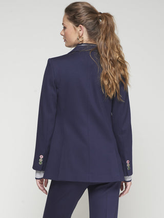 Vilagallo Tailored Jacket with Buttons Navy Blue - MMJs Fashion