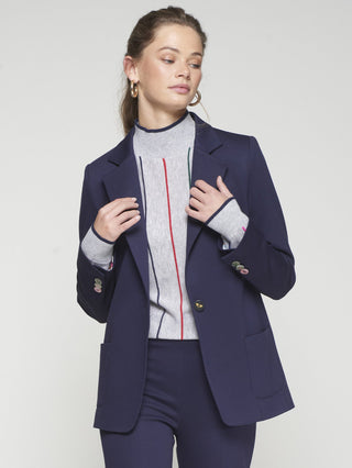 Vilagallo Tailored Jacket with Buttons Navy Blue - MMJs Fashion