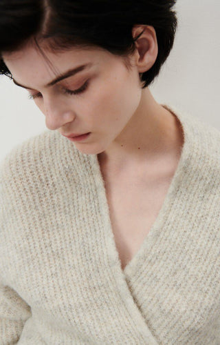 American Vintage Cardigan in Beige Melange East - MMJs Fashion