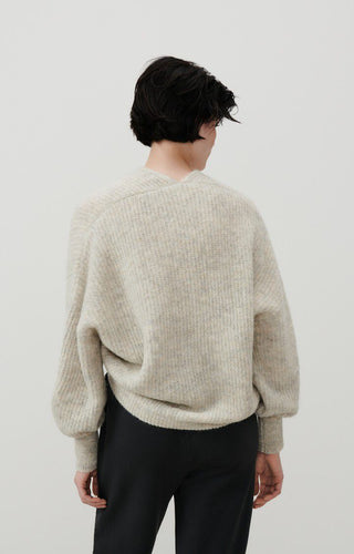 American Vintage Cardigan in Beige Melange East - MMJs Fashion