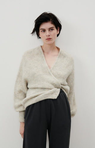 American Vintage Cardigan in Beige Melange East - MMJs Fashion