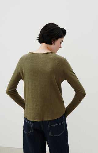 American Vintage Long Sleeve Top in Olive Green Sonoma - MMJs Fashion