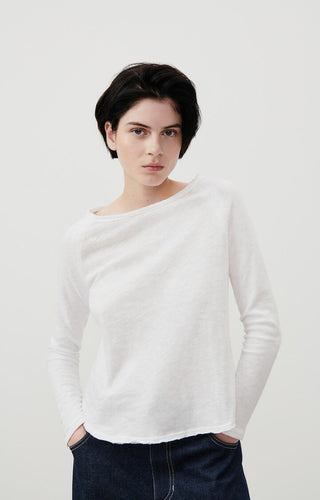 American Vintage Long Sleeve Top in White Sonoma - MMJs Fashion