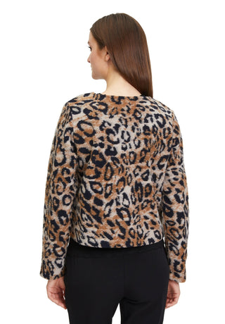 Betty Barclay Cardigan Animal Print Beige Blue - MMJs Fashion
