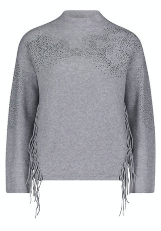 Betty Barclay Jumper with Fringe Detail Grey - MMJs Fashion