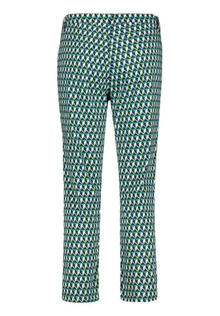 Betty Barclay Print Trouser Green Navy Lime - MMJs Fashion