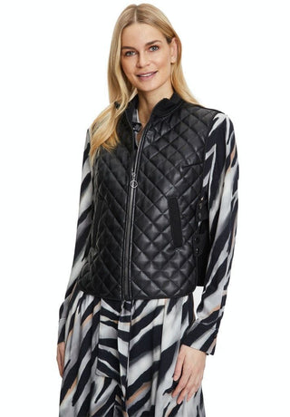 Betty Barclay Quilted Faux Leather Gilet Black - MMJs Fashion