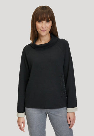 Betty Barclay Sweatshirt Black with Beige Cuffs - MMJs Fashion