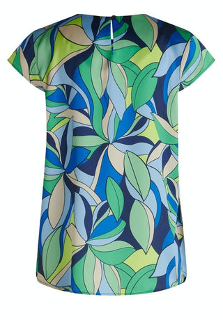 Betty Barclay Top Green Blue Leaf Pattern - MMJs Fashion