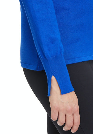 Betty Barclay Turtle Neck Jumper Keyhole Detail Blue - MMJs Fashion