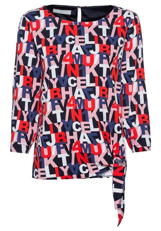 Bianca Top Red Pink Blue Navy Letter Print - MMJs Fashion
