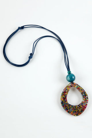 Dante Necklace Blue Multicoloured Pendant - MMJs Fashion