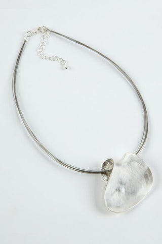 Dante Necklace Silver Curved Shape - MMJs Fashion